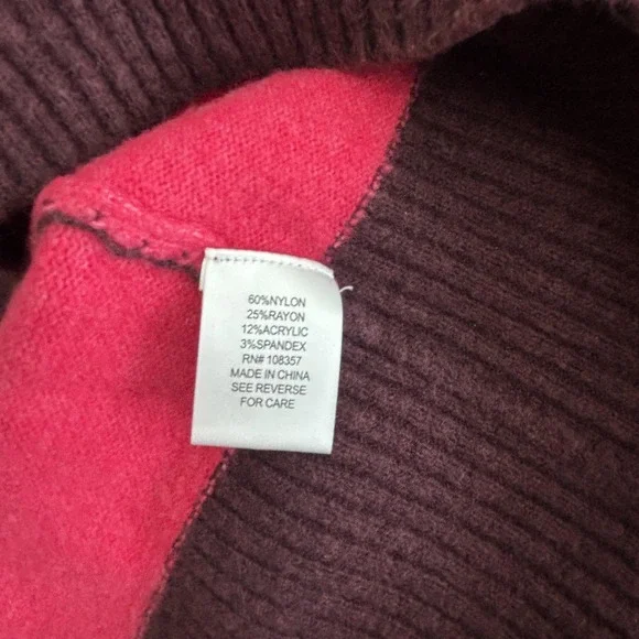 Evereve Roslyn Rugby Stiped Sweater Womens XS Pink Brown Preppy Rugby - Picture 11 of 12